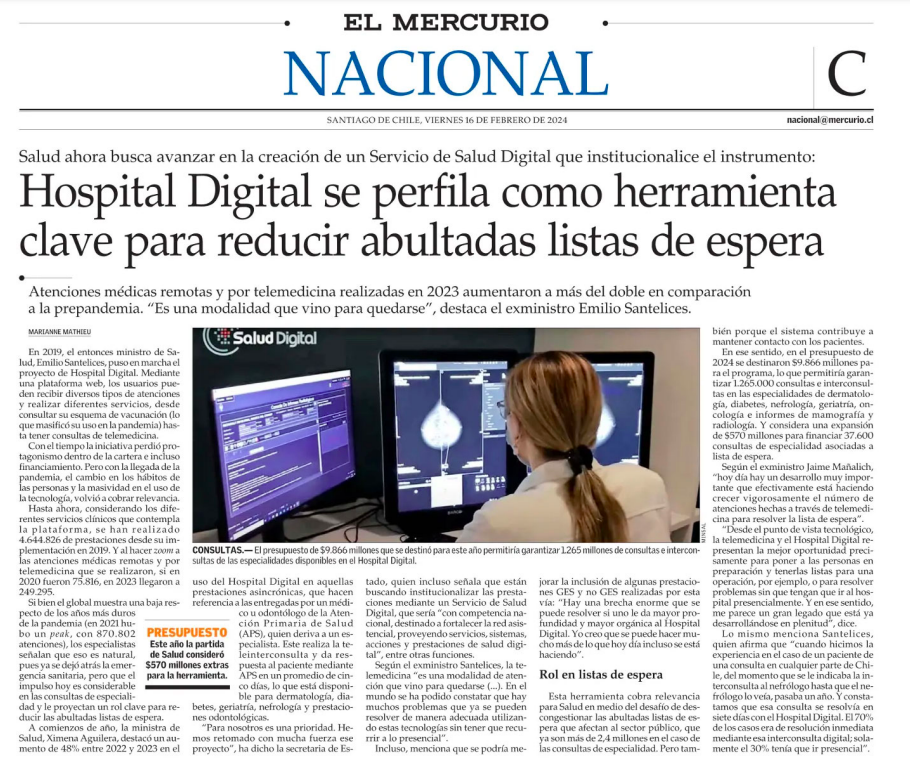 Lee más sobre el artículo Hospital Digital se perfila como herramienta clave para reducir abultadas listas de espera
