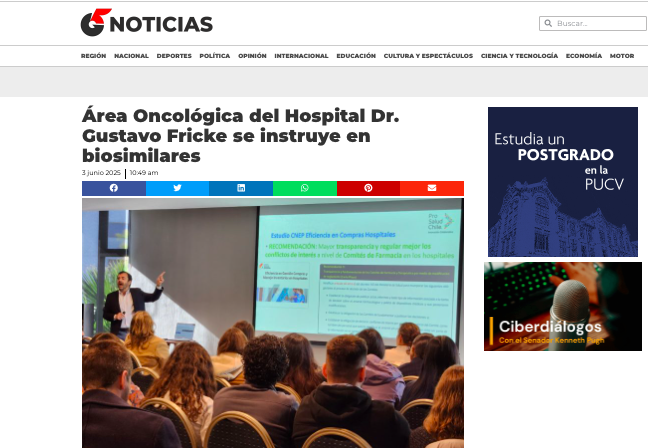 Lee más sobre el artículo Pro Salud Chile ofreció charla sobre Biosimilares en encuentro del Hospital Dr. Gustavo Fricke